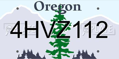 4HVZ112 Oregon License Plate