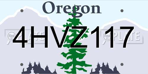 4HVZ117 Oregon License Plate