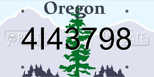 4I43798 Oregon License Plate