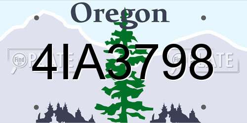 4IA3798 Oregon License Plate