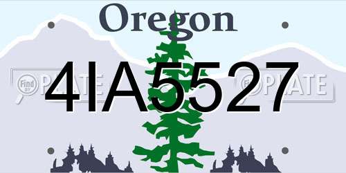 4IA5527 Oregon License Plate