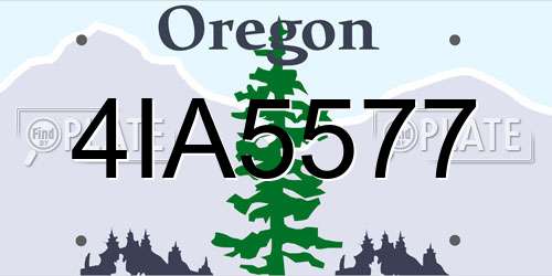 4IA5577 Oregon License Plate