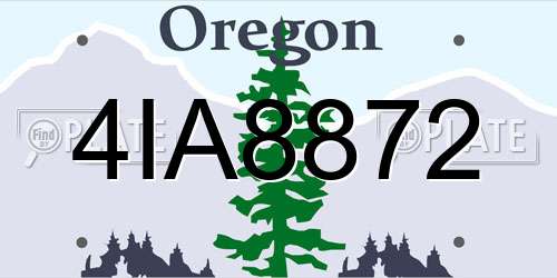 4IA8872 Oregon License Plate