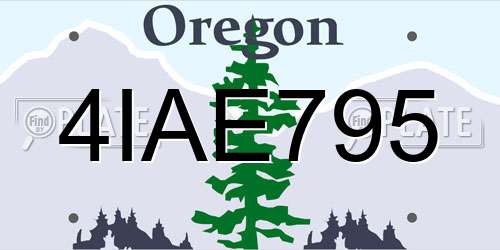 4IAE795 Oregon License Plate