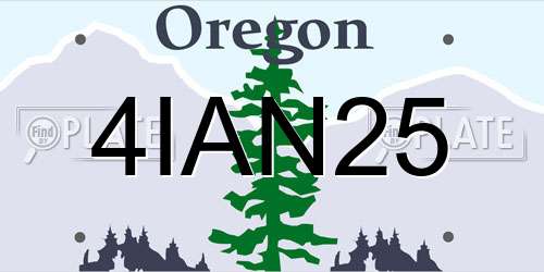 4IAN25 Oregon License Plate