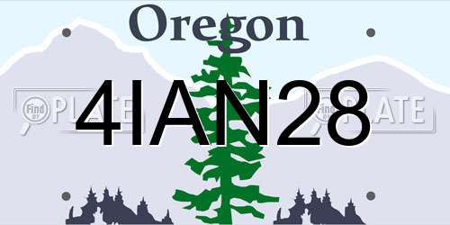4IAN28 Oregon License Plate