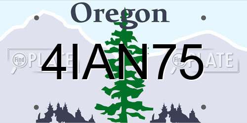 4IAN75 Oregon License Plate