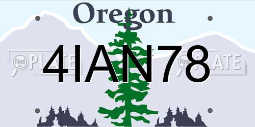 4IAN78 Oregon License Plate