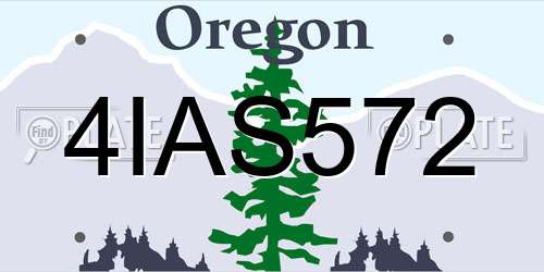 4IAS572 Oregon License Plate
