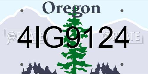 4IG9124 Oregon License Plate