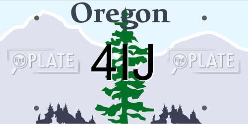 4IJ Oregon License Plate