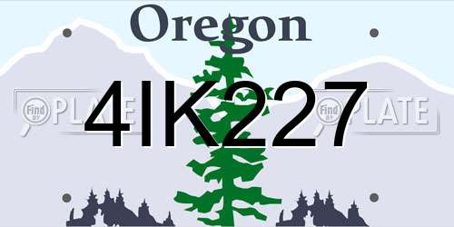 4IK227 Oregon License Plate