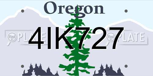 4IK727 Oregon License Plate