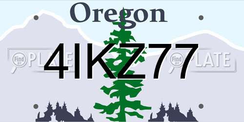 4IKZ77 Oregon License Plate