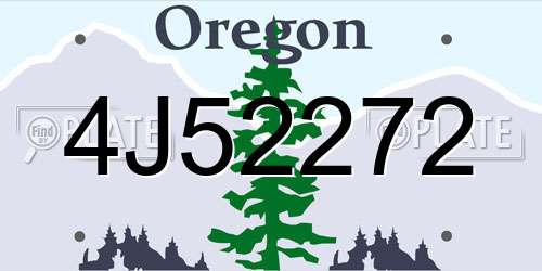 4J52272 Oregon License Plate