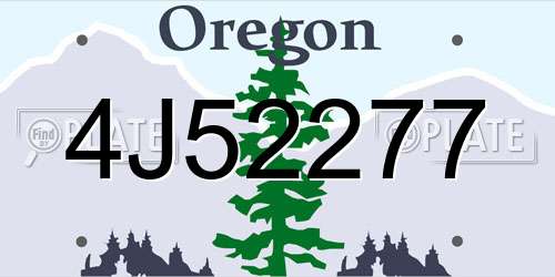 4J52277 Oregon License Plate