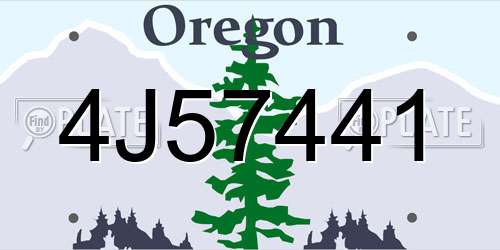 4J57441 Oregon License Plate