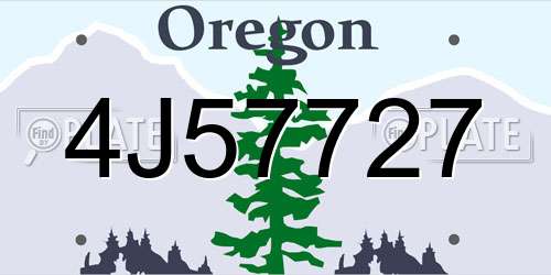 4J57727 Oregon License Plate