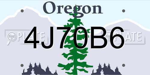 4J70B6 Oregon License Plate