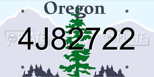 4J82722 Oregon License Plate