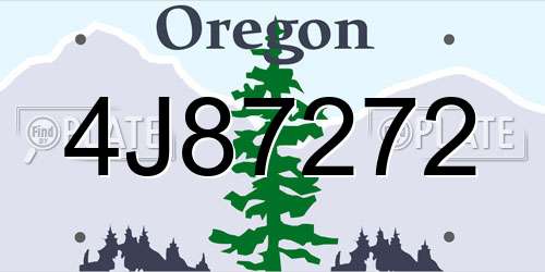 4J87272 Oregon License Plate