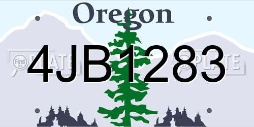 4JB1283 Oregon License Plate