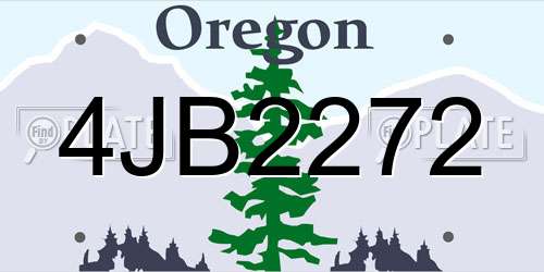 4JB2272 Oregon License Plate