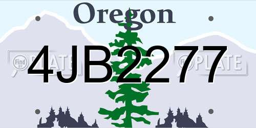 4JB2277 Oregon License Plate