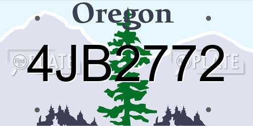 4JB2772 Oregon License Plate