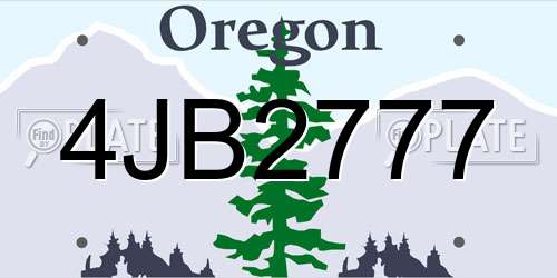 4JB2777 Oregon License Plate