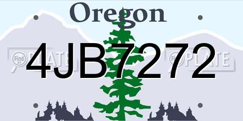 4JB7272 Oregon License Plate