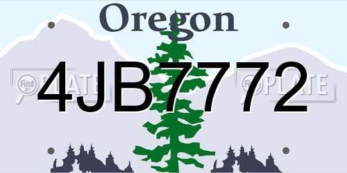 4JB7772 Oregon License Plate