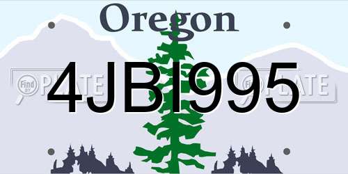 4JBI995 Oregon License Plate