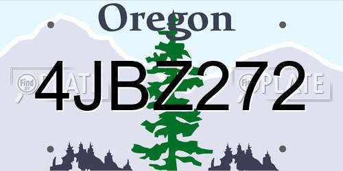 4JBZ272 Oregon License Plate