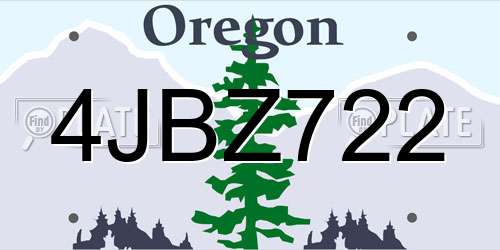 4JBZ722 Oregon License Plate