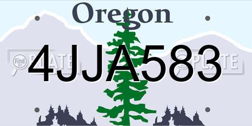 4JJA583 Oregon License Plate