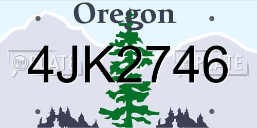 4JK2746 Oregon License Plate
