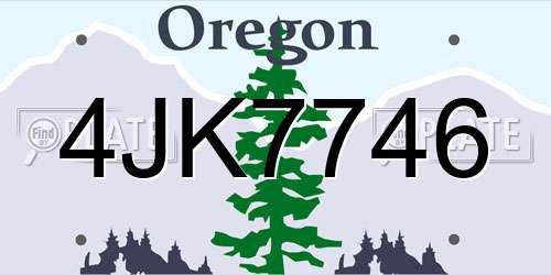 4JK7746 Oregon License Plate