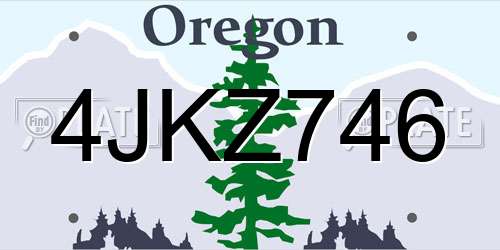 4JKZ746 Oregon License Plate