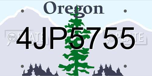 4JP5755 Oregon License Plate