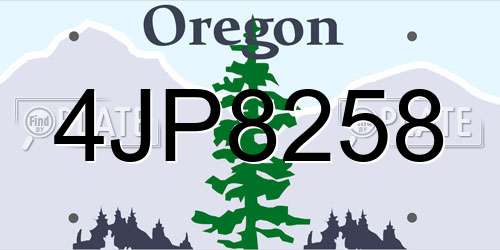 4JP8258 Oregon License Plate