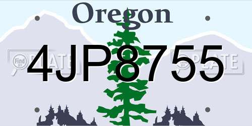 4JP8755 Oregon License Plate