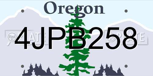 4JPB258 Oregon License Plate