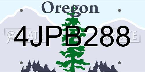 4JPB288 Oregon License Plate