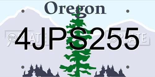 4JPS255 Oregon License Plate