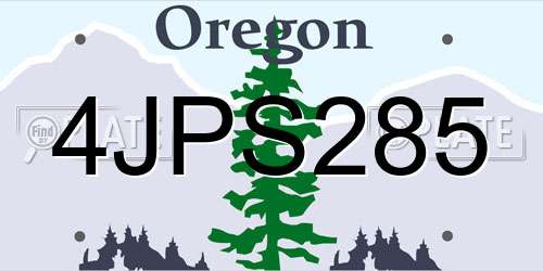 4JPS285 Oregon License Plate