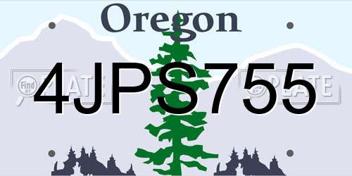 4JPS755 Oregon License Plate
