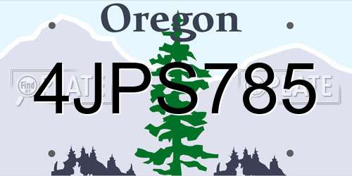 4JPS785 Oregon License Plate