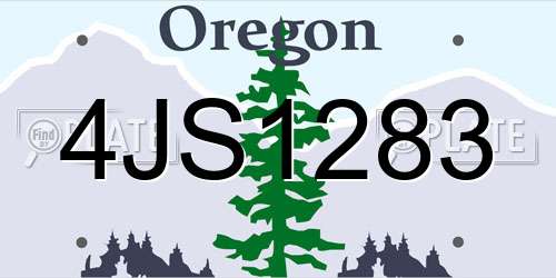 4JS1283 Oregon License Plate