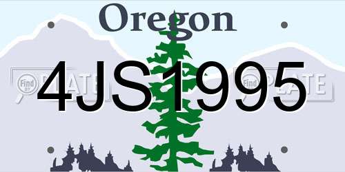 4JS1995 Oregon License Plate